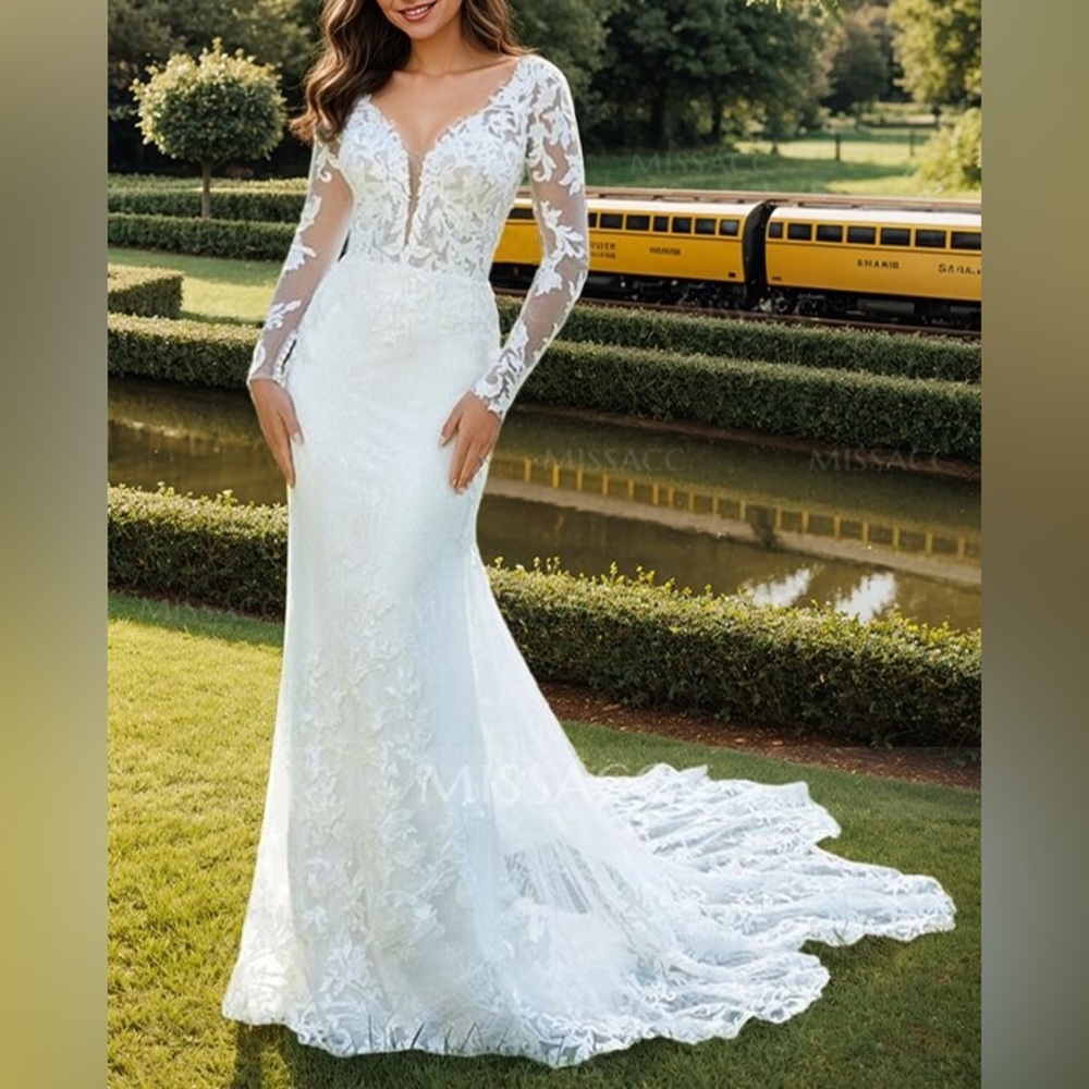 Elegant White Lace Long Sleeve Dress